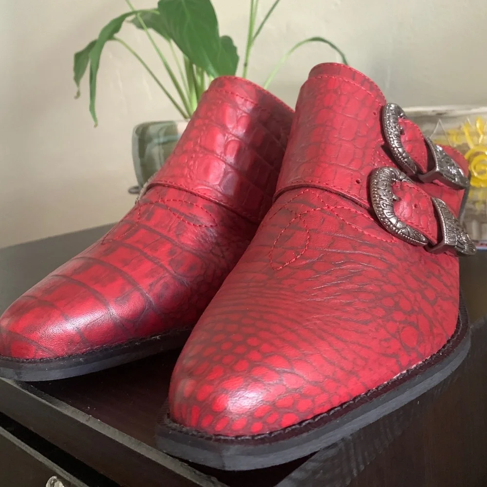 Matisse Red Bloke Leather Mule Women Size 8.5 - Picture 3 of 6